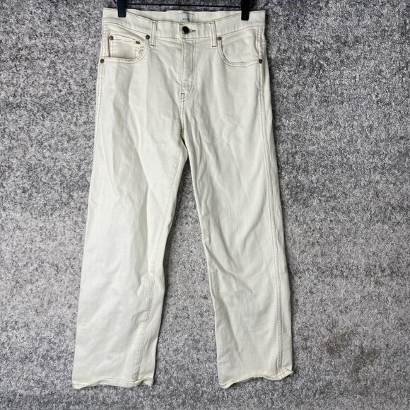 Khaite Jeans Womens 27 Ivory Wendell Made in USA Straight Leg Denim Designer - Picture 1 of 9
